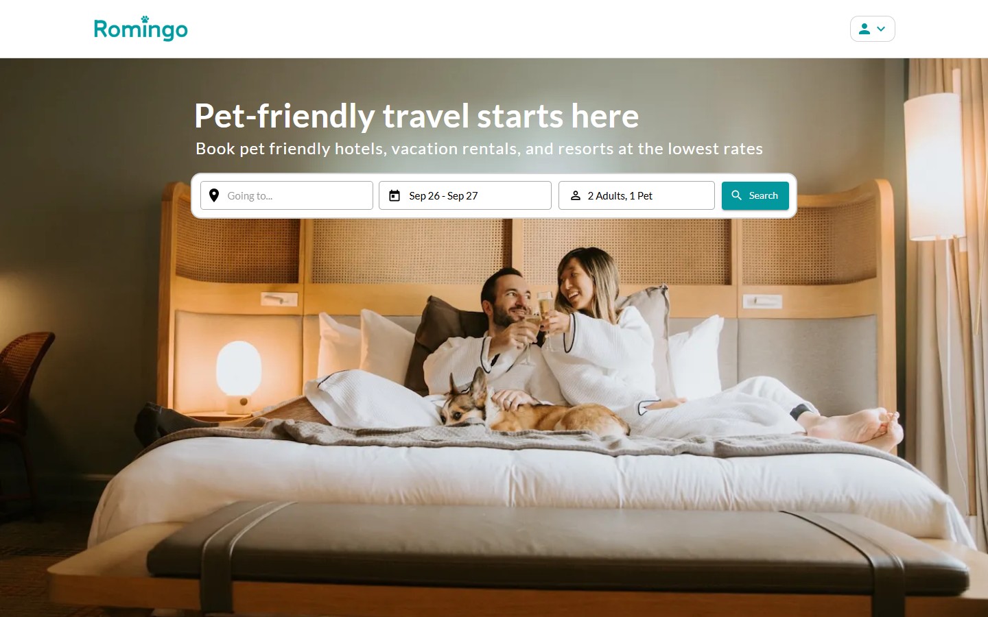 Romingo Hospitality Engine live screenshot